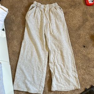 Grey wide leg sweatpants